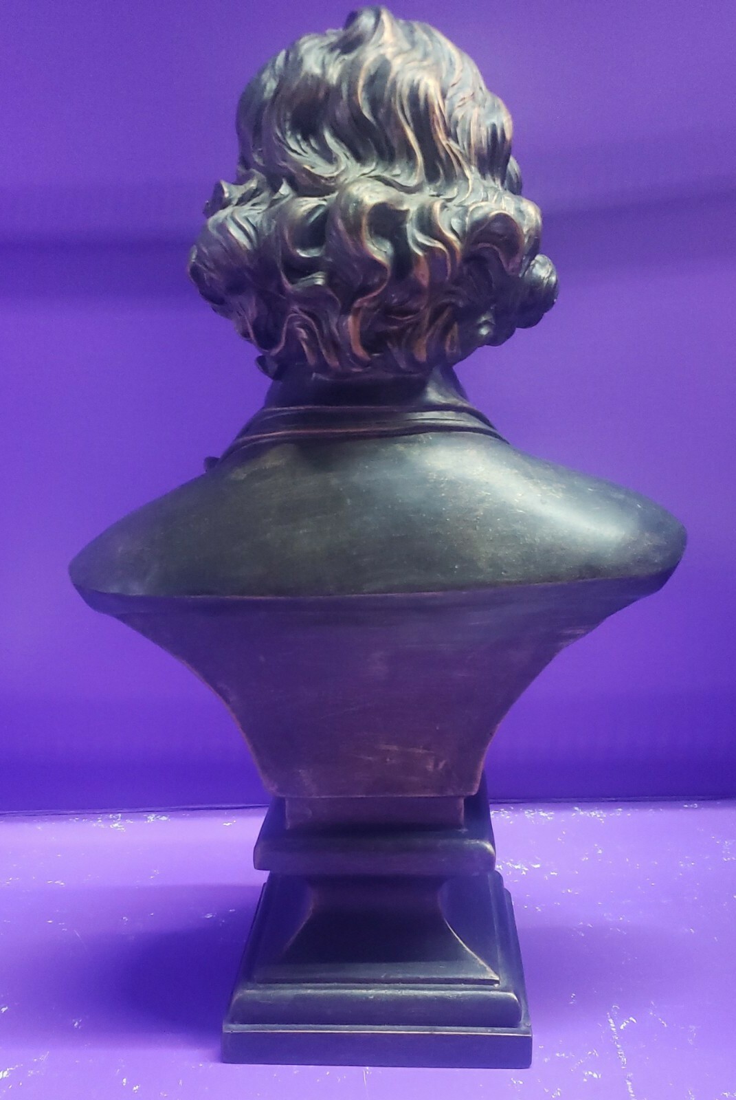 STATUE OF BEETHOVEN PLASTIC RESIN RUSTIC BRONZE 18\
