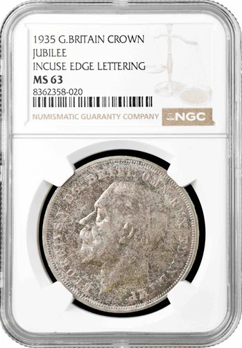 Great Britain 1 crown 1935, NGC MS63, "25th Anniversary - Reign of George V"