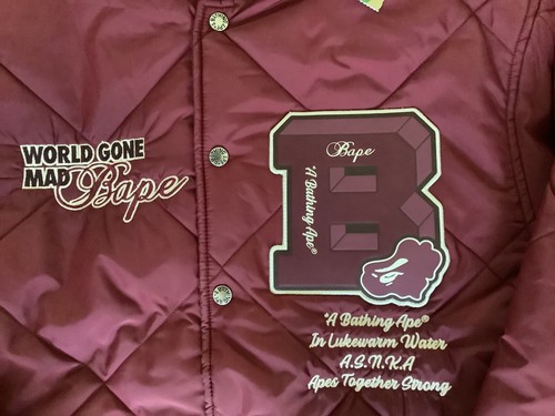 Authentic a bathing ape bape bape patch coach jacket red M new - Picture 2 of 11