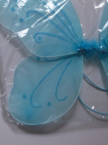 New! Buyterfly Wings With Straps Width 14.5 in Blue - Picture 3 of 12