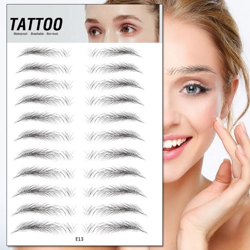 11Pairs 3D Hair-like Eyebrow Tattoo Sticker False Waterproof Lasting Makeup US - Picture 16 of 19
