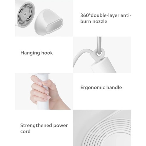 XIAOMI Water Ionic Hair Dryer H500 White 1600W 110V - Picture 4 of 10