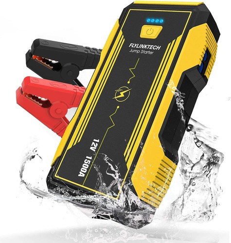 FLYLINKTECH 1500A Peak Portable Car Jump Starter Battery Charger Booster + Case  - Picture 1 of 8