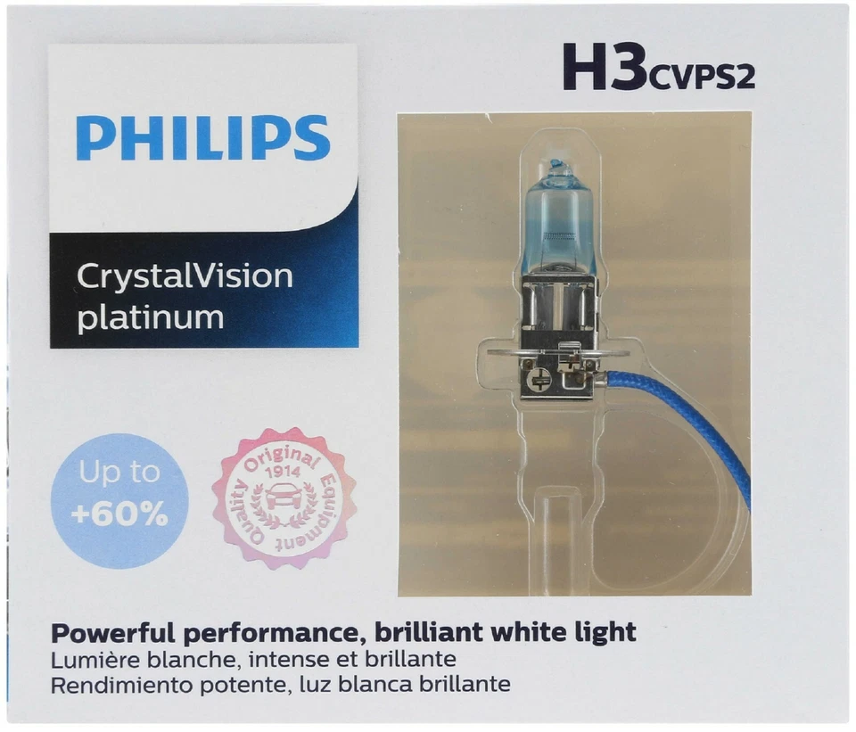 Philips Crystal Vision Platinum H3 55W Two Bulbs Fog Light Replace Stock Lamp EO - Image 2 of 4