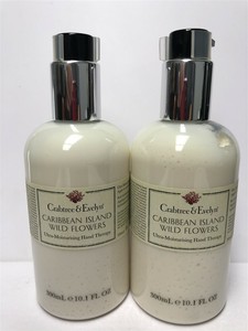 Lot-of-2-Crabtree-amp-Evelyn-Caribbean-Island-Wild-Flowers-Hand-Therapy-300ml