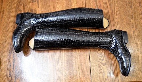 Sergio Grasso NEU PATENT Krokodil Hochfeldstiefel 39 HE 8-8,5 hoch schlank - Bild 2 von 11