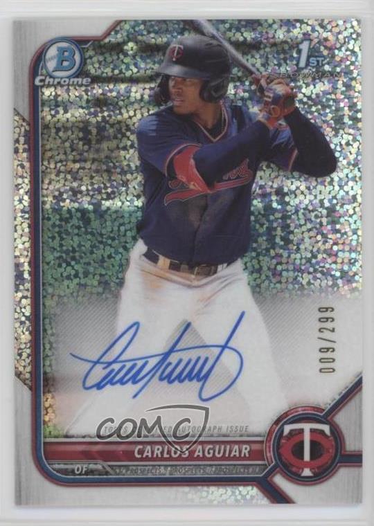 Refractor de motas Bowman Chrome Prospect 2022/299 Carlos Aguiar #CPA-CA automático
