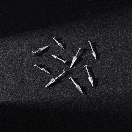 10Pcs/lot 16G Spike Lip Studs Stainless Steel Labret Studs Medusa Helix Piercing - Picture 23 of 35