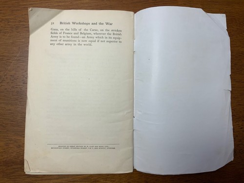 WWI 1917 British Workshops and the War Booklet - Picture 10 of 11
