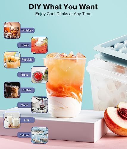 Stackable Round Ice Cube Tray Set with Lid & Bin – Create 99PCS Round Ice Bal... - Picture 7 of 8