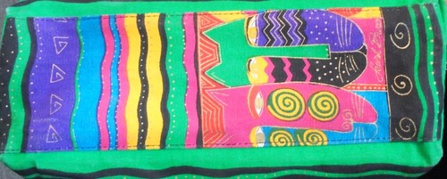 Vintage LAUREL BURCH Large CanvasTote Bag Colorful Cats & Stripes Boho - Picture 9 of 9