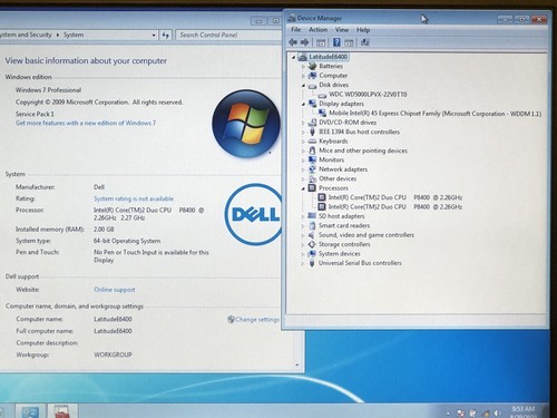 Dell Latitude E6400 14" Core 2 Duo P8400 2.26GHz 2GB RAM 500GB DVD Win 7 Pro - Picture 4 of 20