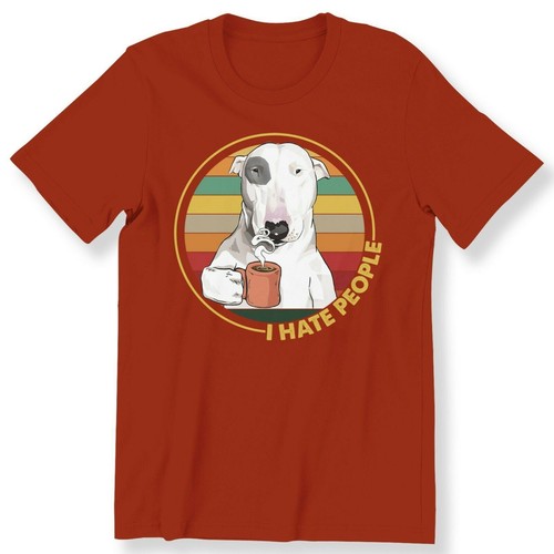 I Hate People Bull Terrier Men Women T-shirt Dog Lovers Nice Gift 100% Cotton - Picture 17 of 19