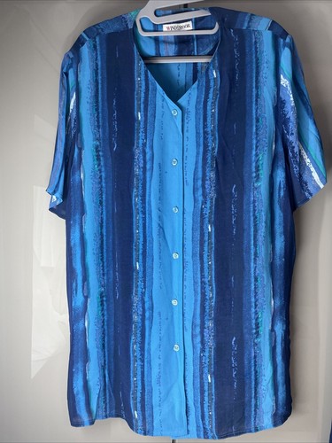 Windsmoor Wrap Skirt (34-36" Waist) and Matching Top (40" Bust) UK16 Ocean Blue