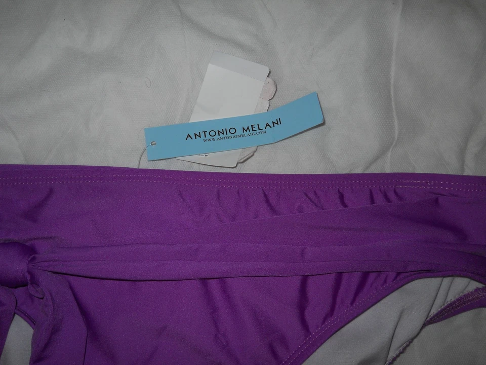 Antonio Melani new Womens Purple Tie Waist Large Bikini Bottoms Bathing Suit  - Image 2 of 4