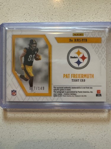 Pat Freiermuth Rising Rookie Patch Autograph 027/149 2021 Panini Phoenix - Picture 2 of 2