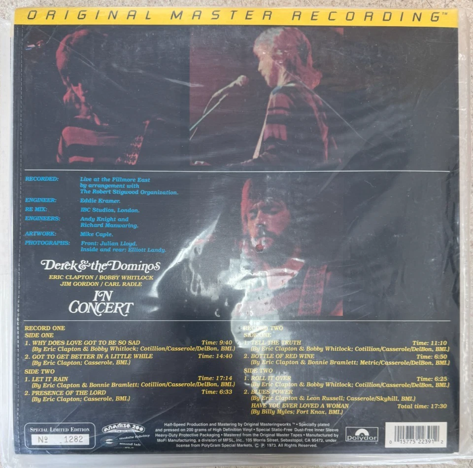 Derek and the Dominos - In Concert MFSL 2-239 New Sealed LP Original Master #728 - Image 2 of 2