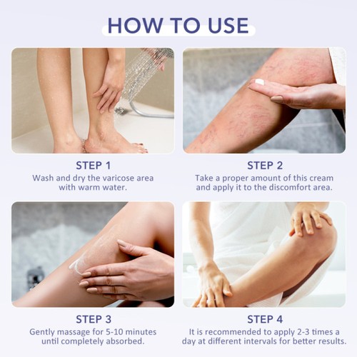 Varicose Veins Treatment Cream Vasculitis Phlebitis Spider Veins Relief Gel 60g - Picture 17 of 27