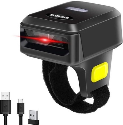Bluetooth Ring 1D 2D QR Barcode Scanner, Wearable Wireless Finger Mini Bar Code