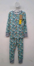 Kindthing Bird Printed Long Sleeve 2 Piece Kids Pajama Set Size 7-8 Sky Blue