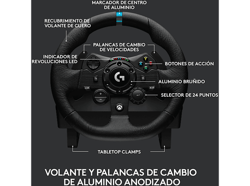 Volante - Logitech G G923, Para Xbox X, Xbox One SIN CAJA SIN CARGADOR - Imagen 8 de 12