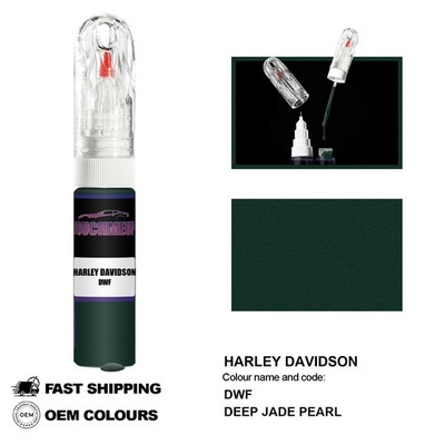 FÜR HARLEY DAVIDSON DEEP JADE PEARL DWF Touch Up Lackstift Pinsel Fix Kit