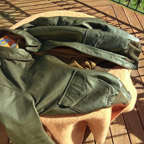 Schott Cooper A-2 Bomber Jackets Lot of 2 Size 36 48L - Picture 13 of 18