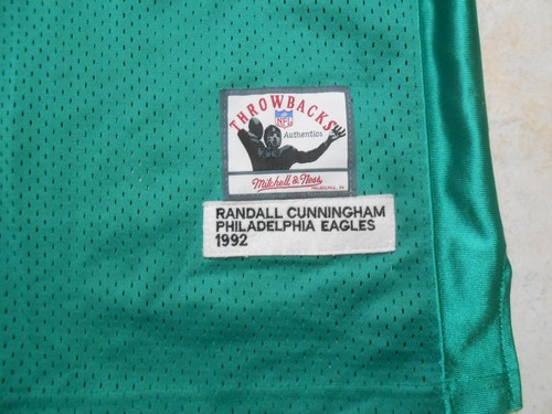 SIZE 54PHILADELPHIA EAGLES RANDALL CUNNINGHAM # 12 MITCHELL THROWBACK NFL JERSEY - Picture 3 of 7