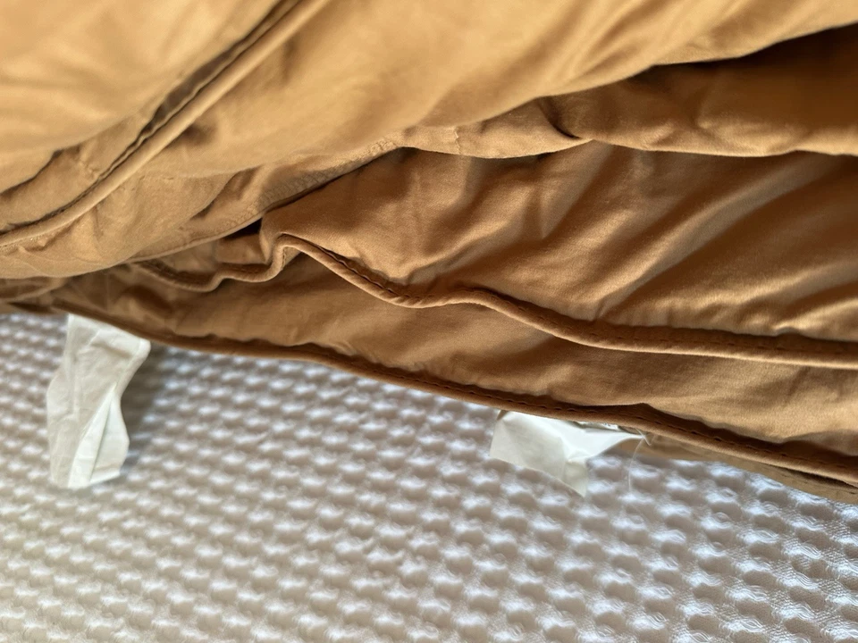Edredón manta acolchada Cuddledown Satén King dorado/marrón Foto 4 de 4