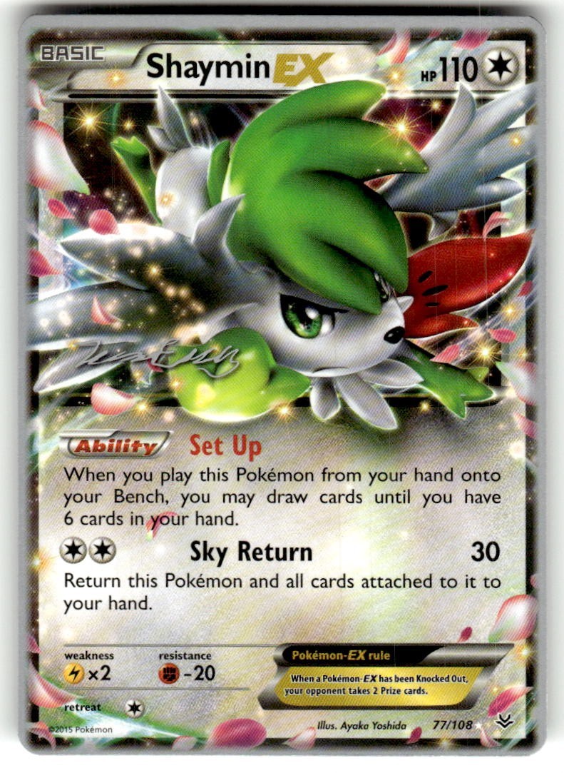 Shaymin EX 2015 Roaring Skies 77/108 Rare Pokemon World Championships 2016 * NM