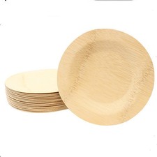 Tablecraft BAMDRP7 7 in Disposable Round Bamboo Plate