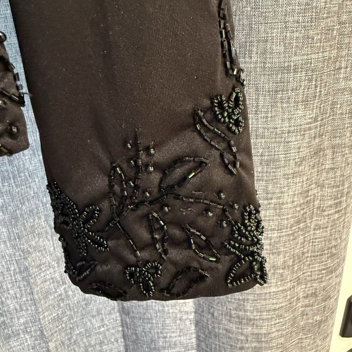 Unbranded Formal Top Women’s Size S/M Black Embellished Floral Beaded Detail - Picture 10 of 14
