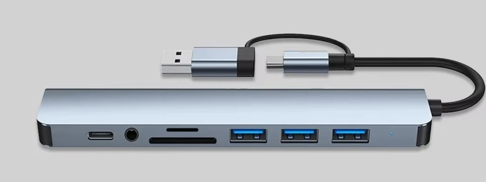 Type C USB Hub 8 in 1 multi port Docking 4K HDMI LAN Audio USB 3.0 SD Macbook - Image 4 of 4