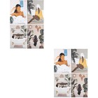 8 PCs Afrikanische Frauen Leinwand Malerei Schlafzimmer Wandmalerei dekoratives