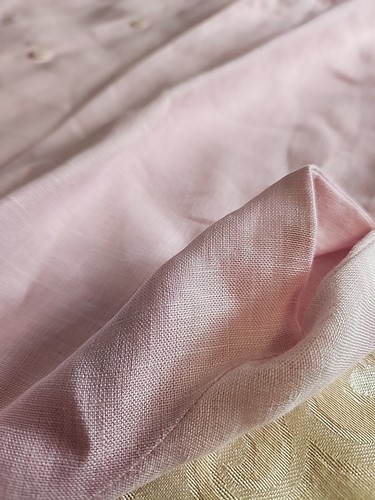 Liz Claiborne Liz Sport Pink Linen Long Sleeve Shirt Womens Sz Lg Summer Relaxed - Picture 4 of 11