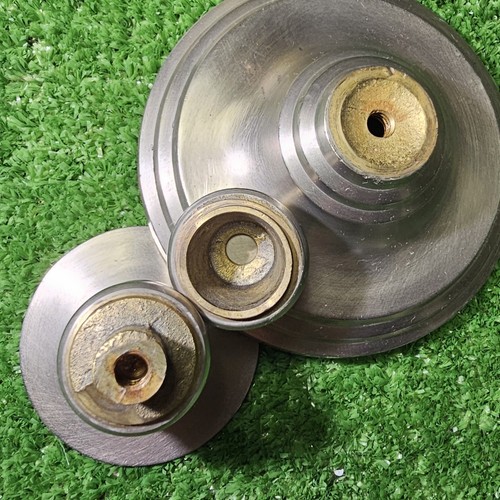 Vintage Pair (2) Of Brushed Stainless Steel + Brass Candle Holders MCM - Picture 7 of 7