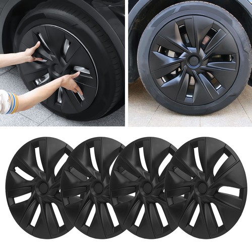 Auto 4PCS Wheel Hub Cap Matte Black High Strength Textured Design Replacement - Picture 17 of 24