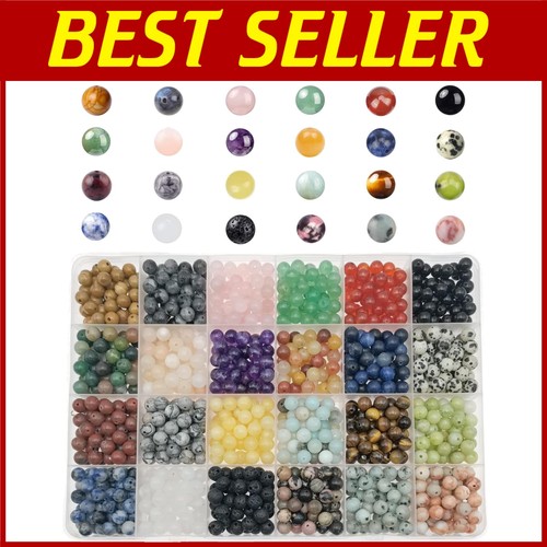 Echte Steinperlen 6 mm 1200 Stück DIY Armband Schmuckherstellung - Bild 1 von 7