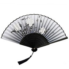 Handheld Peony Fan Japanese Style Folding Fan Craft Dancing Performance Folding