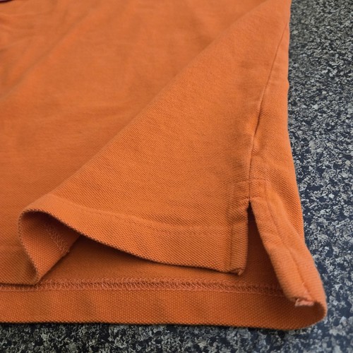 U.S. Polo Assn. Camisa polo naranja L para hombre con logotipo mangas cortas con bandas aberturas laterales - Imagen 12 de 16