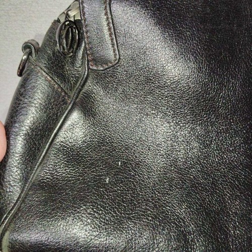 Cartier Marcello Handbag Leather Black Formal Women's Pre-Owned From Japan - Picture 10 of 12