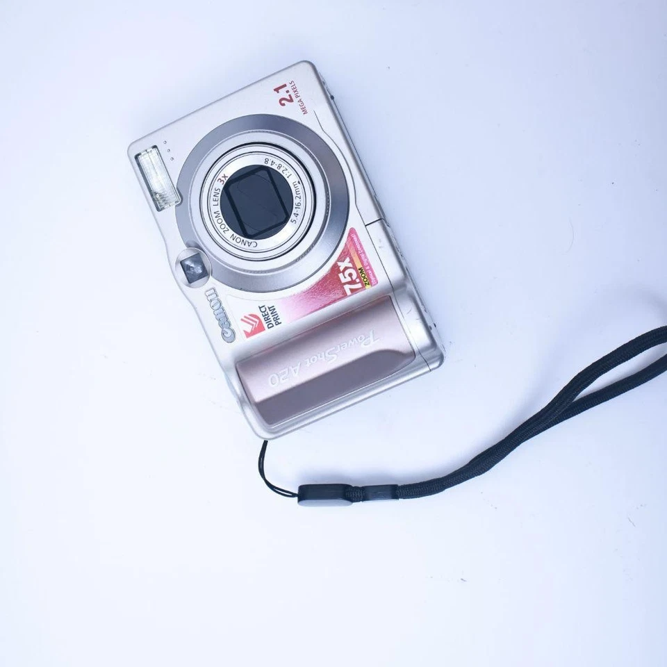 Canon PowerShot A20 Silver Digital Camera w/ CF Card & Reader Tested Works Japan - Image 4 of 4