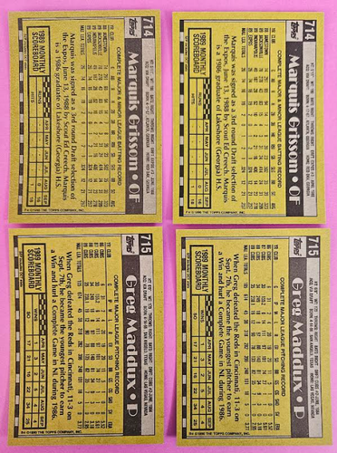 1990 Topps BB (43 card lot) Davis, Berroa, Tibbs, Gwynn, Maddux and more - Picture 19 of 22