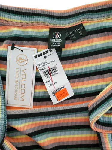 Junior's XS Volcom Knit Tank Top Soft Lived In Lounge Tilly's Women's Striped - Picture 3 of 6