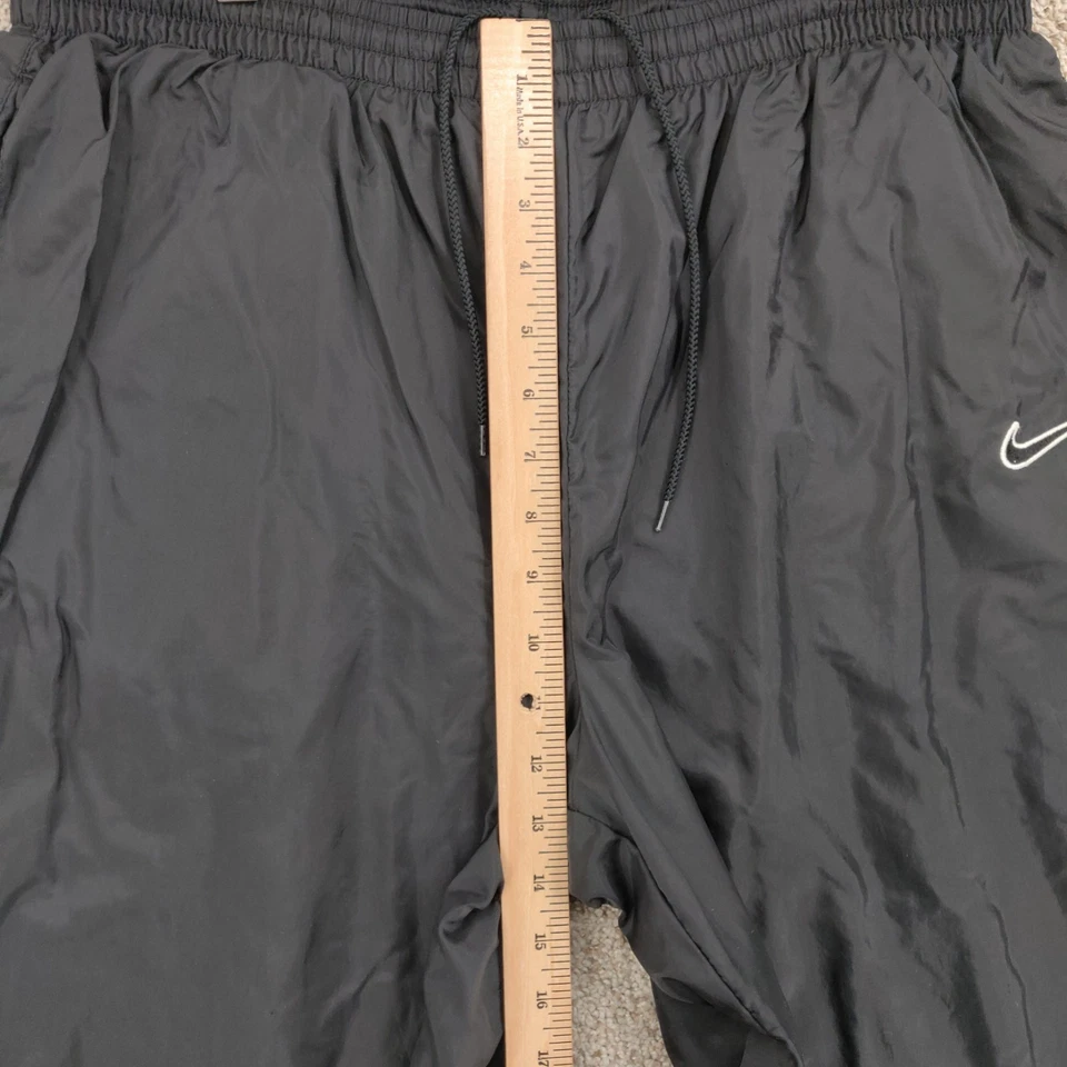 Pantalones Nike De Colección Para Hombres XL Negros Forrados Pista Calentamiento Pantalones para Correr Cremallera al Tobillo Años 90 Foto 3 de 4