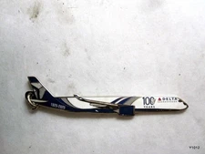 Delta 100 Year Livery Keychain Air lines metal  plane 3 inches