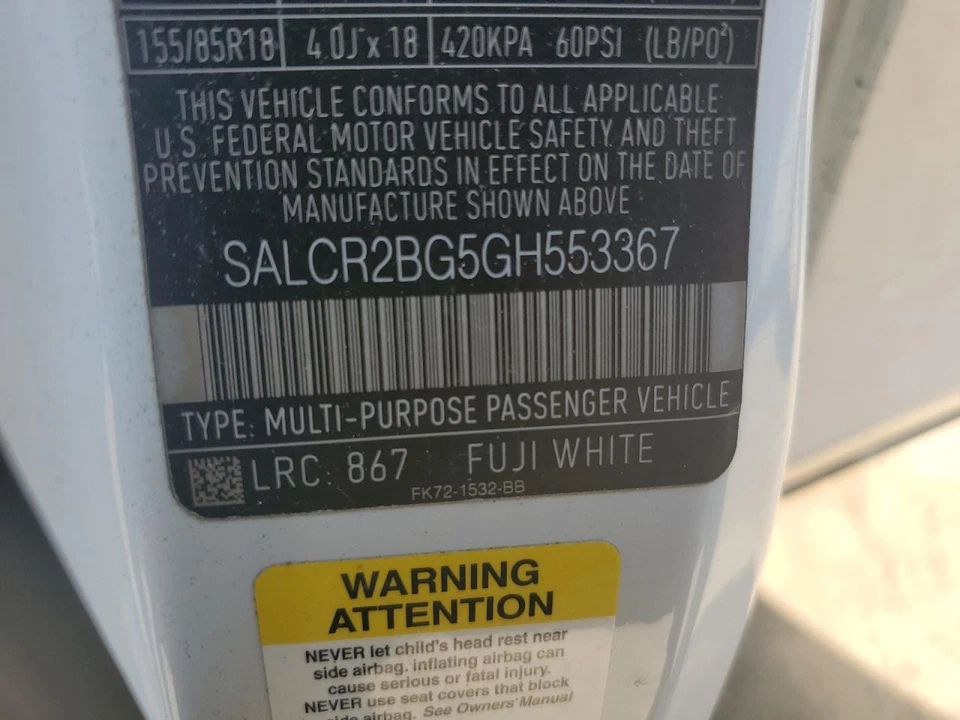 Used Front Center Interior Rear View Mirror fits: 2016 Land rover Discovery spor - Image 4 of 4