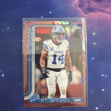 2025 Topps Chrome Football Lions Amon-Ra St. Brown Leather Refractor #98 NFL