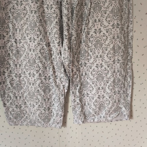 Carole Hochman 3 Piece Pajama Set Womens XL Gray White Tee Shorts Capris Cotton - Picture 16 of 21