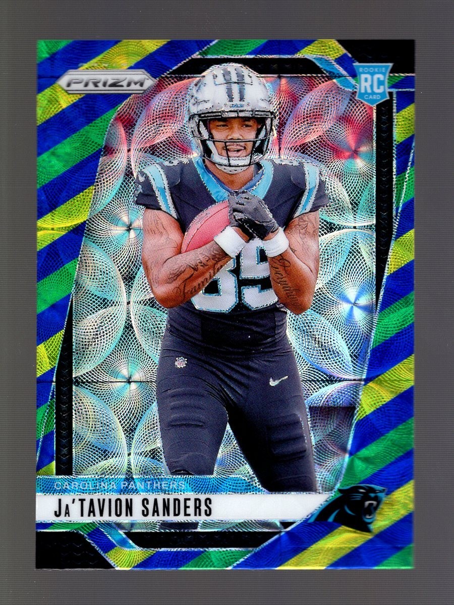 2024 PRIZM CHOICE BLUE YELLOW GREEN SCOPE #343 Ja'TAVION SANDERS RC PANTHERS